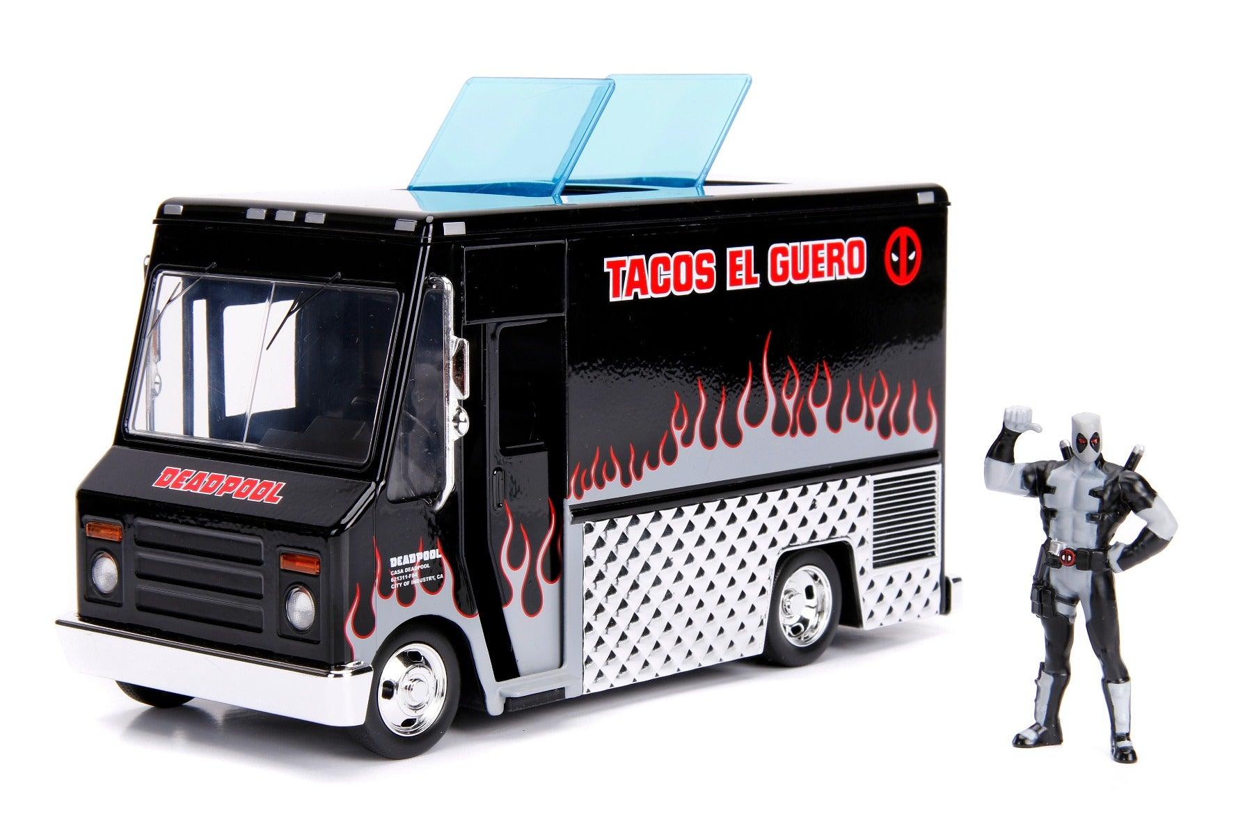 Jada Toys Diecast Hollywood Rides 1:24 Taco Truck with Dealpool Figure