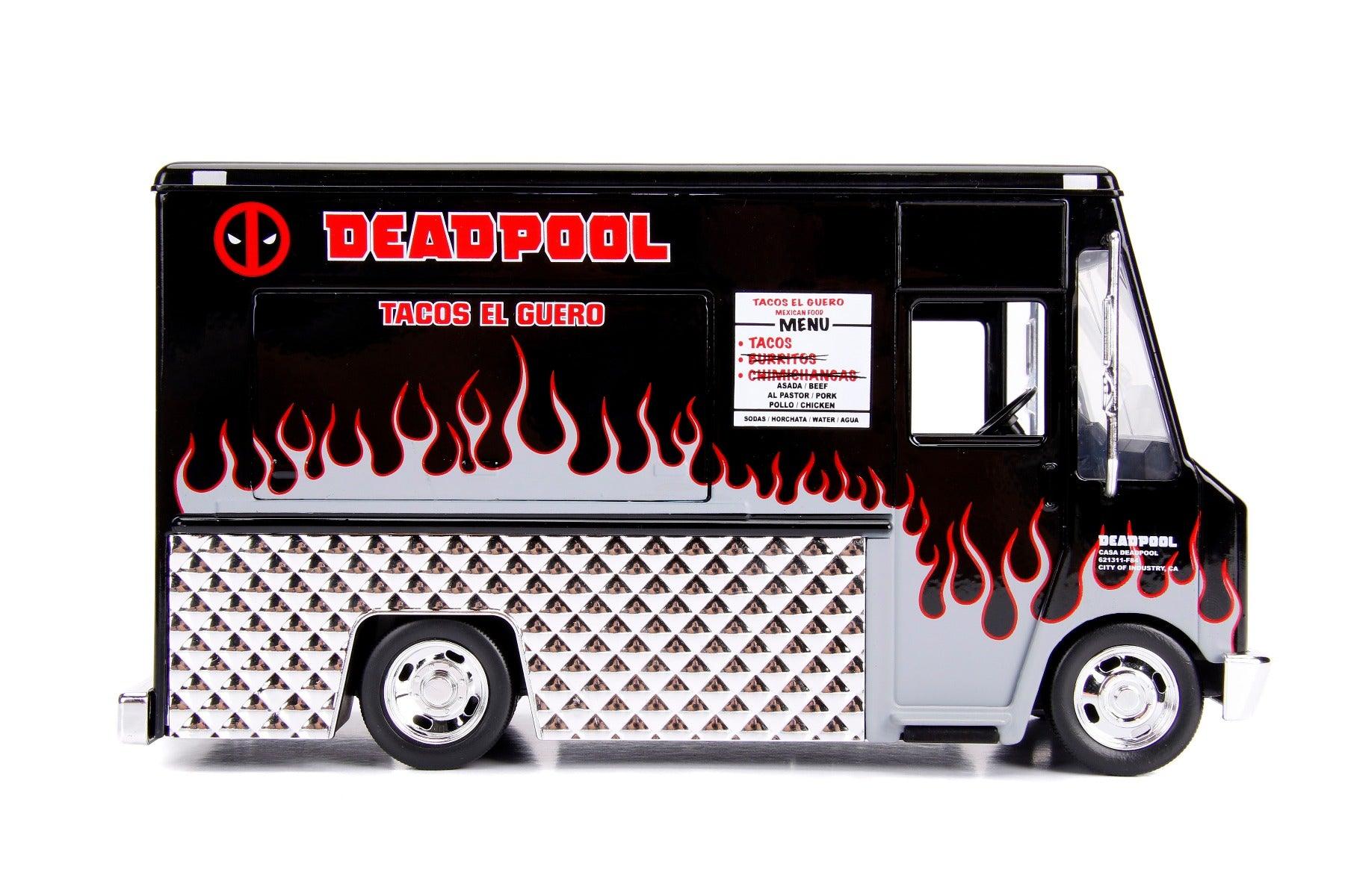 Jada Toys Diecast Hollywood Rides 1:24 Taco Truck with Dealpool Figure