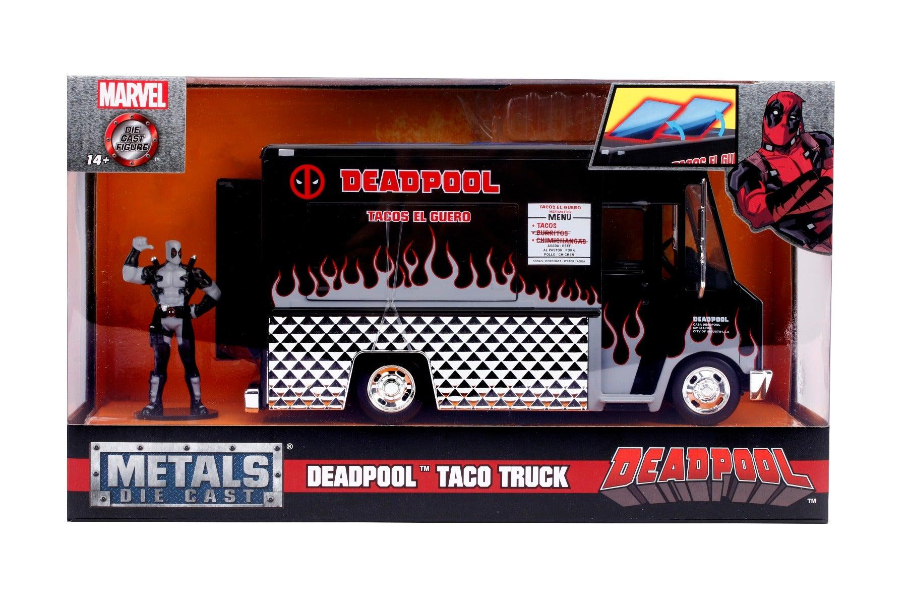 Jada Toys Diecast Hollywood Rides 1:24 Taco Truck with Dealpool Figure