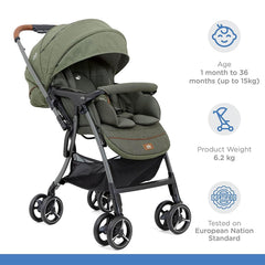 Joie SMA Baggi 4WD Drift Baby Pram Pine - Baby Stroller for Ages 0-3 Years