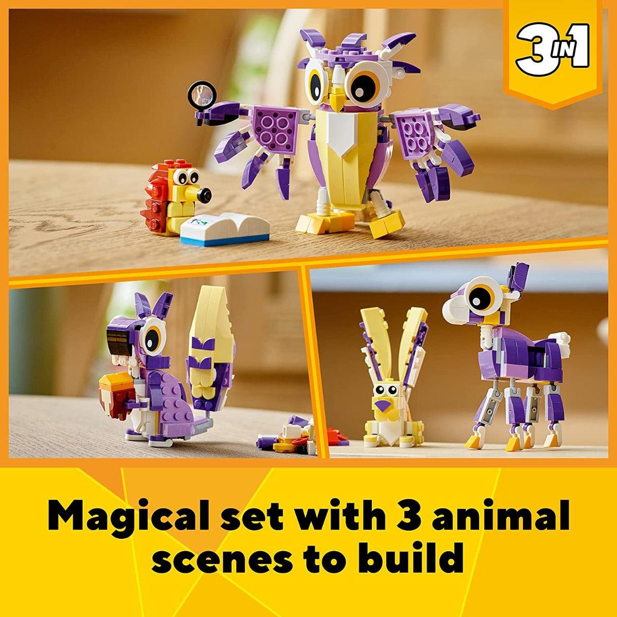 LEGO Creator 3in1 Fantasy Forest Creatures Building Kit for Ages 7+