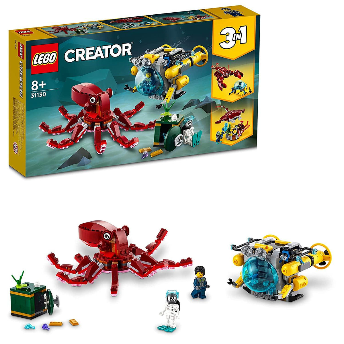 LEGO Creator 3in1 Sunken Treasure Mission Building Kit for Ages 8+