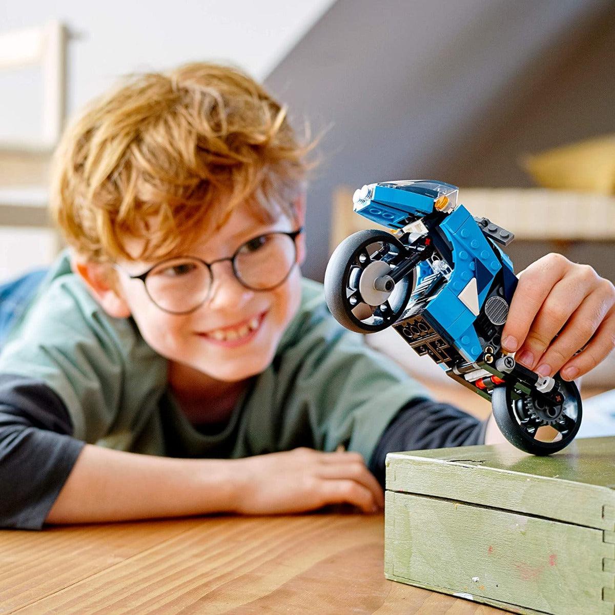 LEGO Creator 3In1 Superbike Toy Motorcycle Building Kit for Ages 8+