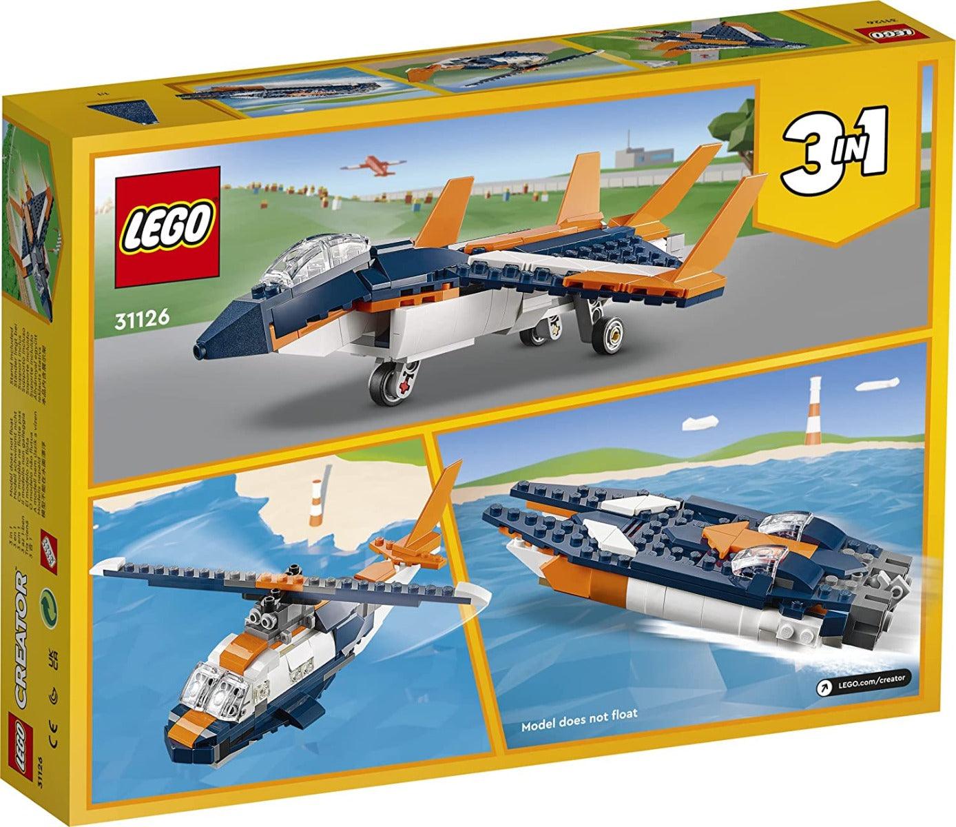 LEGO Creator 3in1 Supersonic Jet Building Kit for Ages 7+