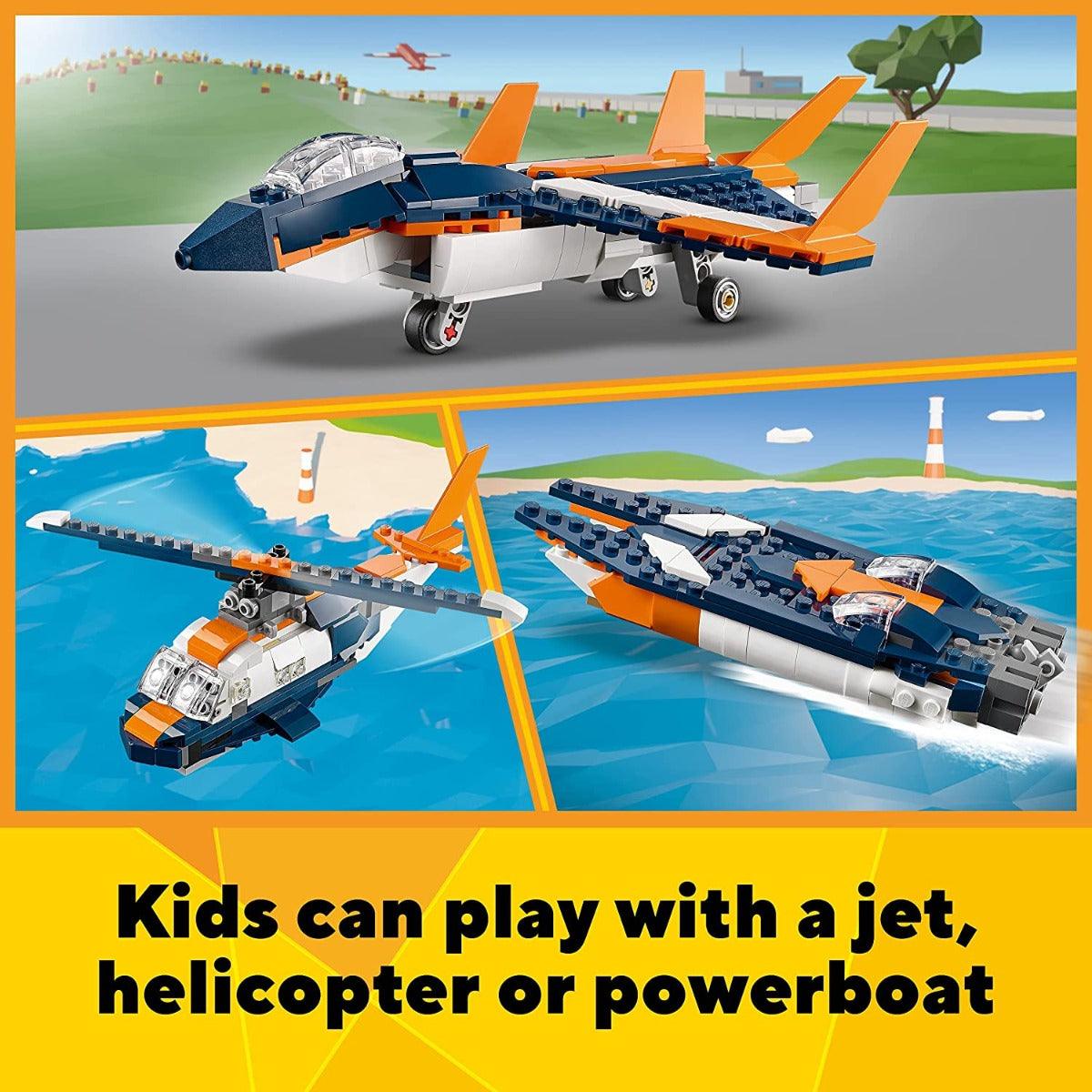 LEGO Creator 3in1 Supersonic Jet Building Kit for Ages 7+