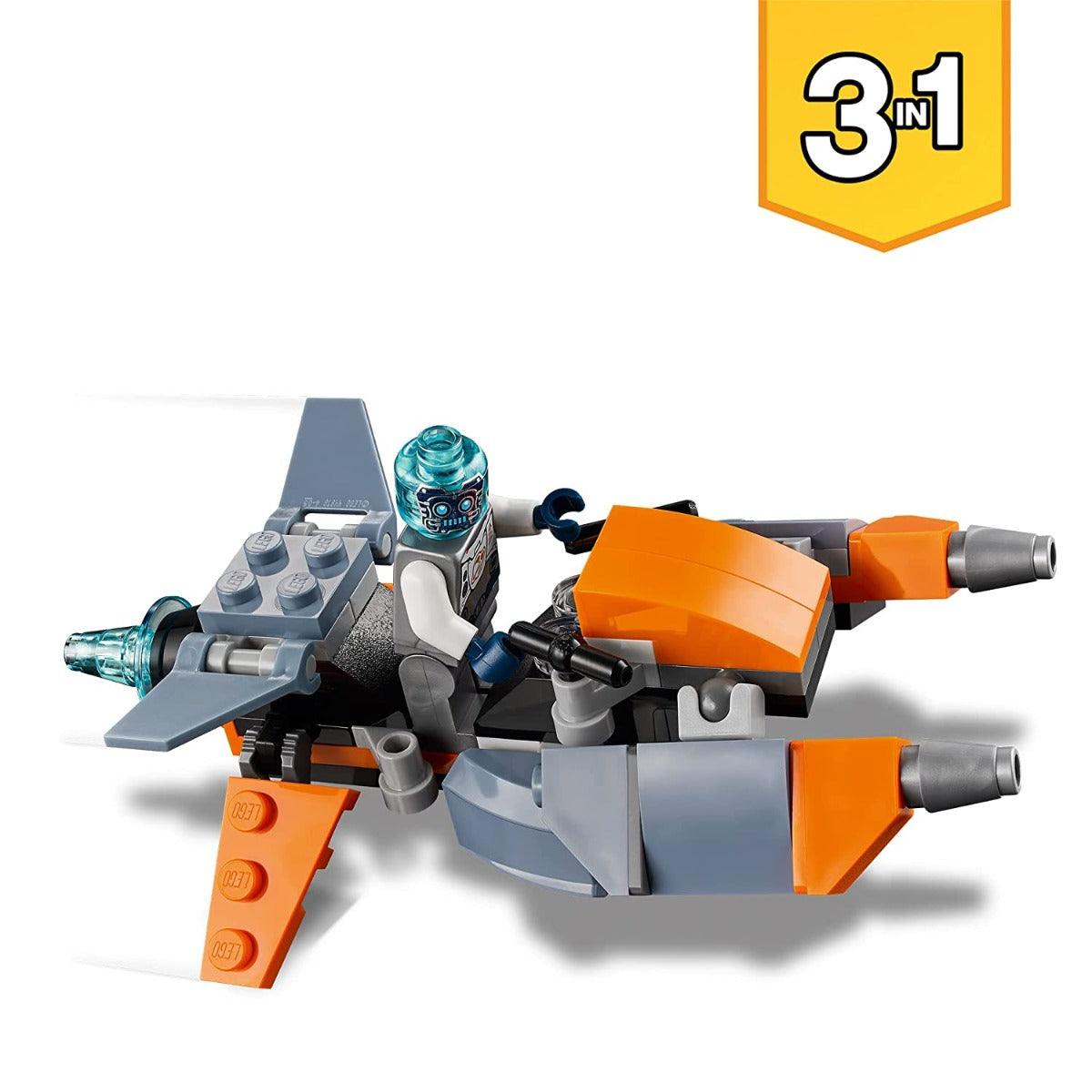 LEGO Creator Cyber Drone 3 in 1 with Cyber Mech and Scooter Building Kit for Ages 6