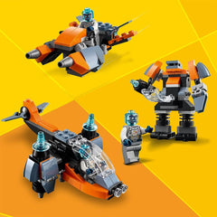 LEGO Creator Cyber Drone 3 in 1 with Cyber Mech and Scooter Building Kit for Ages 6+