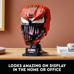 LEGO Marvel Spider-Man Carnage Helmet Collectible Building Kit for Ages 16+