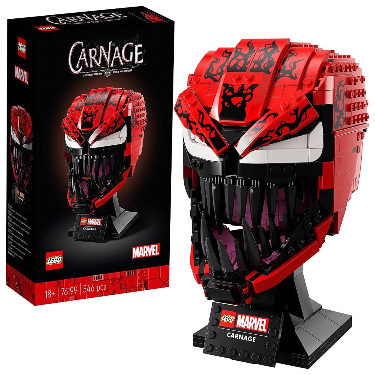 LEGO Marvel Spider-Man Carnage Helmet Collectible Building Kit for Ages 16+