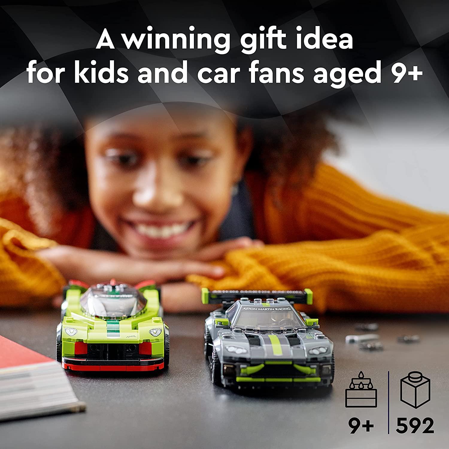 LEGO Speed Champions Aston Martin Valkyrie AMR Pro and Aston Martin Vantage GT3 Building Kit for Ages 9+