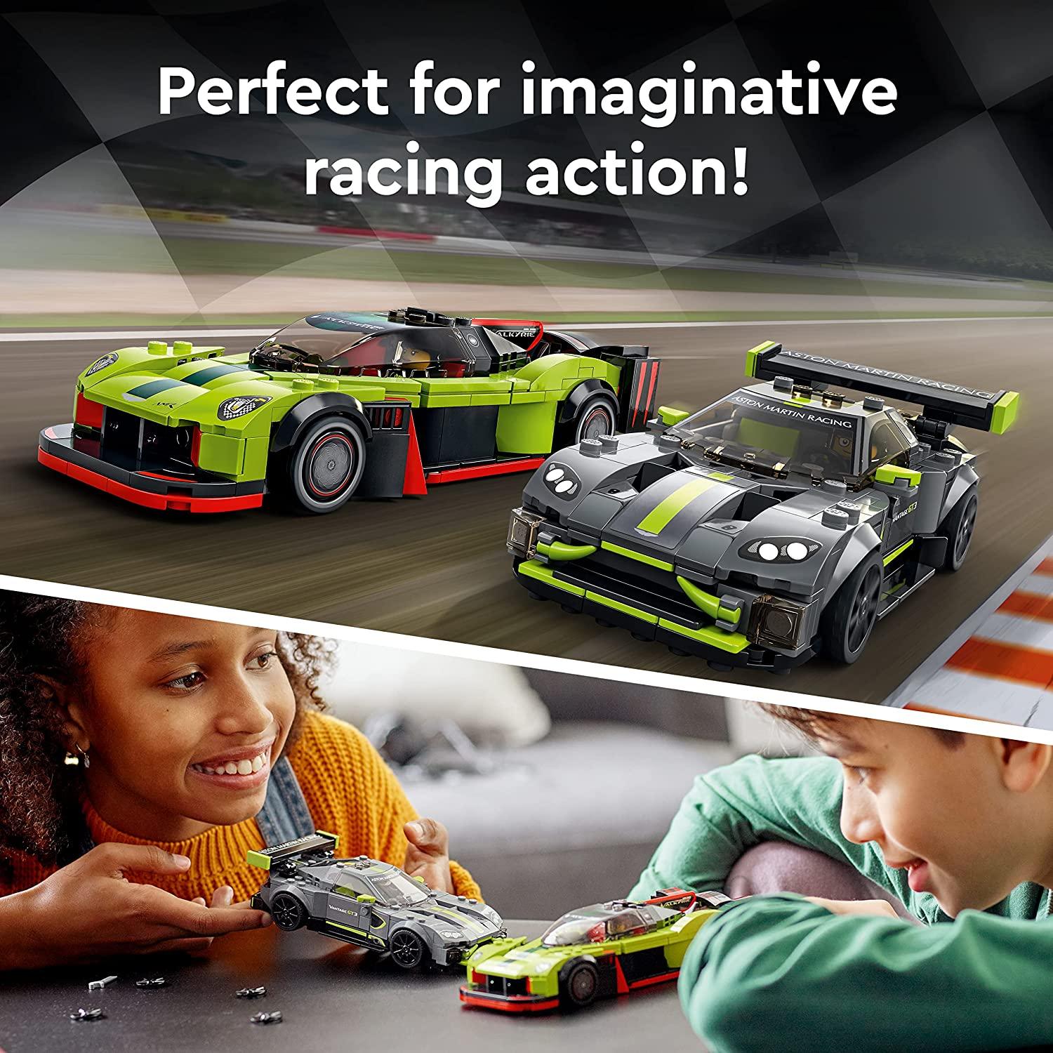 LEGO Speed Champions Aston Martin Valkyrie AMR Pro and Aston Martin Vantage GT3 Building Kit for Ages 9+