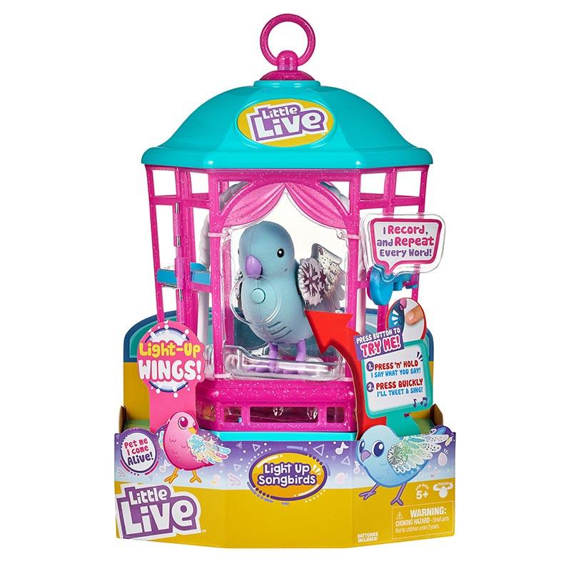 Little Live Pets S9 Bird With Cage - Snow Gleam