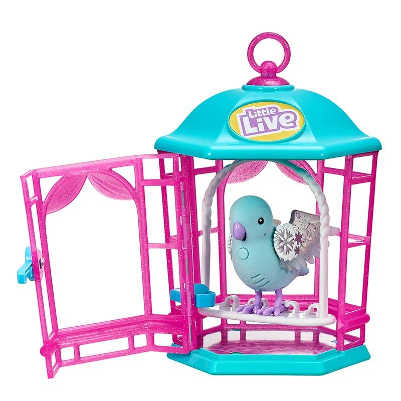 Little Live Pets S9 Bird With Cage - Snow Gleam