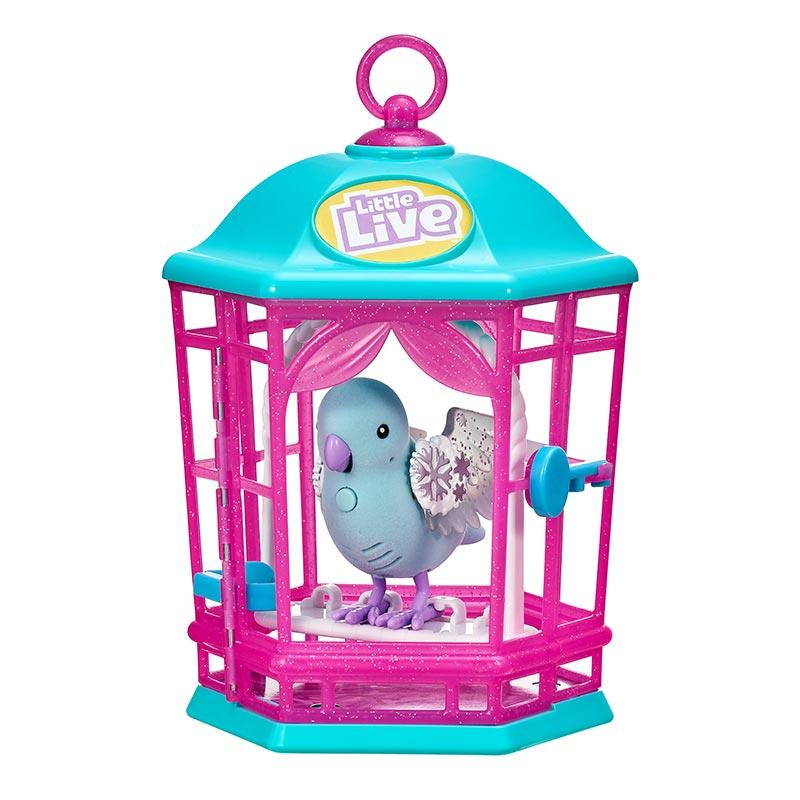 Little Live Pets S9 Bird With Cage - Snow Gleam