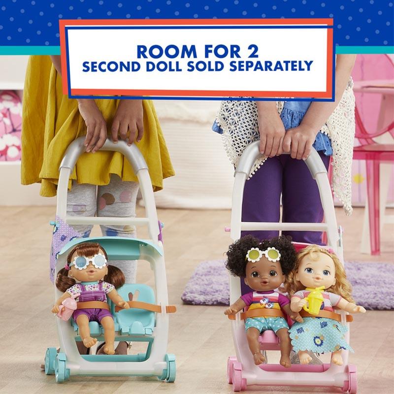 Littles by Baby Alive, Push ‚Äö√Ñ√≤n Kick Stroller, LittleAna,Blonde Hair Doll,Legs Kick, 6 Accessories, Toy for Kids Ages 3 Years Old and Up