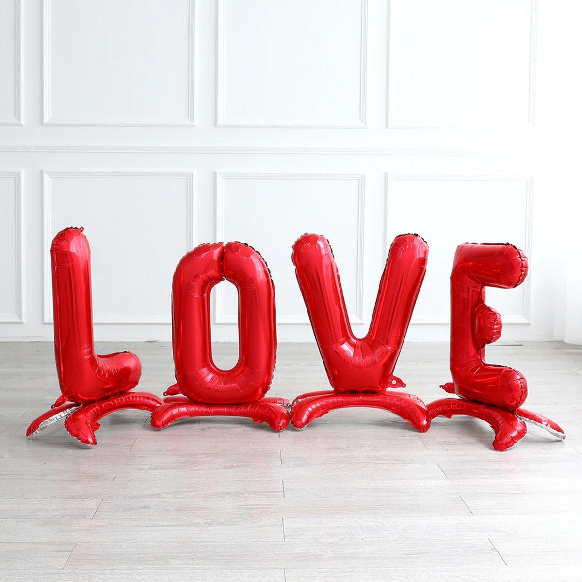 PartyCorp Red Large LOVE Alphabet/Letter Standing Foil Balloon Banner Decoration Set