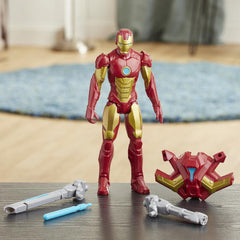 Marvel Avengers Titan Hero Series Blast Gear Iron Man Action Figure, 12-Inch Toy, With Launcher, Projectile