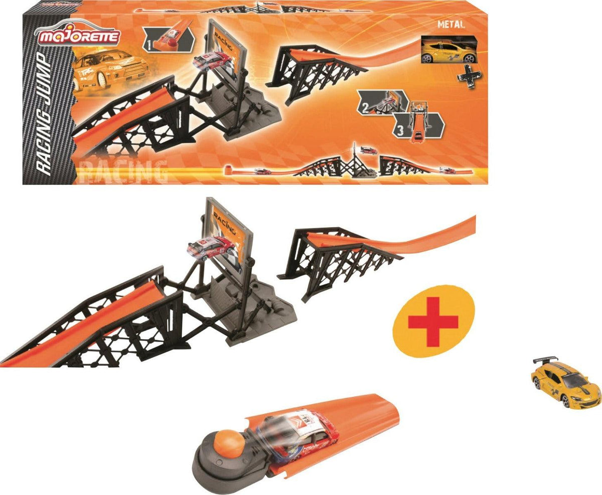 Majorette Collection Racing- Racing Jump Car Playset, Only 1 Car Included