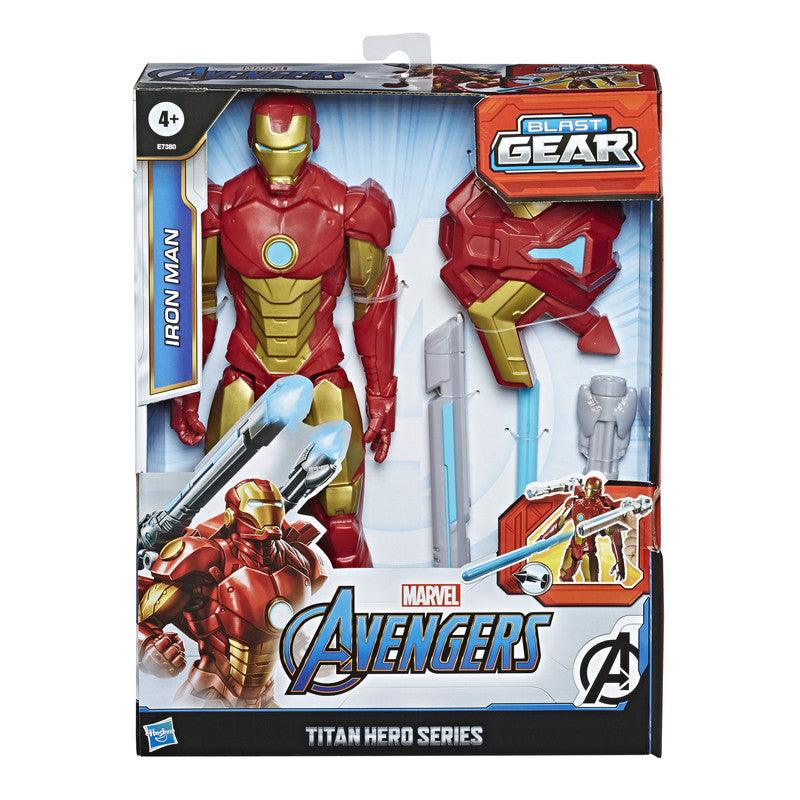 Marvel Avengers Titan Hero Series Blast Gear Iron Man Action Figure, 12-Inch Toy, With Launcher, Projectile
