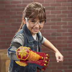 Marvel NERF Power Moves Avengers Captain Marvel Photon Blast Gauntlet Dart-Launching Toy, Kids Roleplay