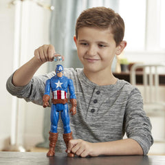 Marvel Avengers Titan Hero Series Blast Gear Captain America, 12-Inch Toy, Launcher, Projectile