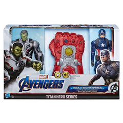 Marvel Avengers: Endgame Hulk Captain America Electronic Gauntlet Action Figure Combo Pack Roleplay Toy, Lights and Sounds, Ages 5 and Up