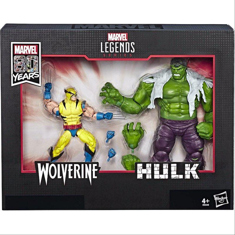 Marvel Comics 80th Anniversary Legends Series 6-Inch-Scale Vintage Comic-Inspired Hulk Vs. Wolverine Collectible Action Figure 2-Pack