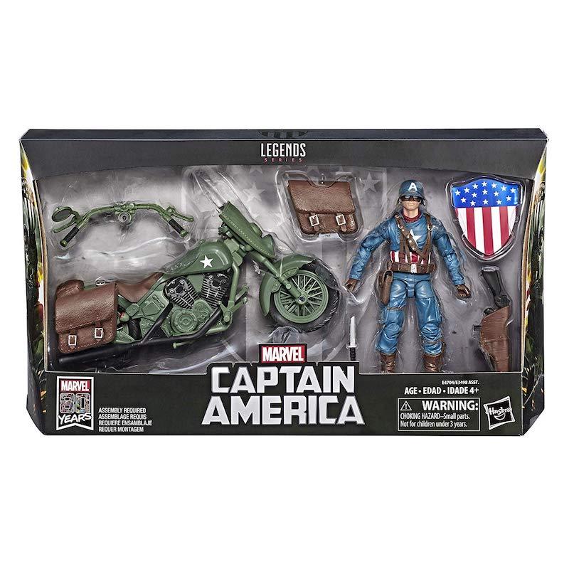 Marvel Legends Series 6-Inch-Scale Captain America Collectible Action Figure With Motorcycle, Shield, And Helmet Accessories