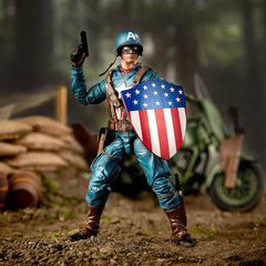 Marvel Legends Series 6-Inch-Scale Captain America Collectible Action Figure With Motorcycle, Shield, And Helmet Accessories