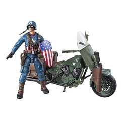 Marvel Legends Series 6-Inch-Scale Captain America Collectible Action Figure With Motorcycle, Shield, And Helmet Accessories