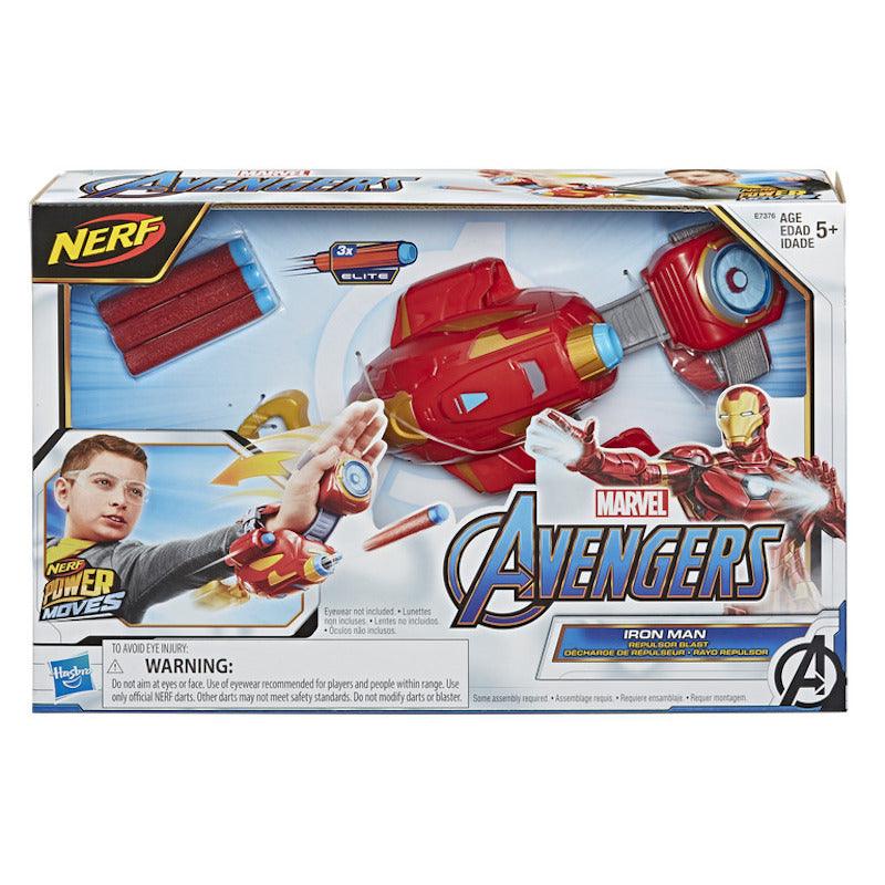 Marvel Nerf Power Moves Avengers Iron Man Repulsor Blast Gauntlet Nerf Dart-Launching Toy For Kids Roleplay, Toys For Kids Ages 5 And Up