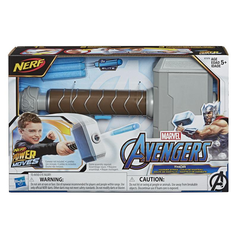 Marvel NERF Power Moves Avengers Thor Hammer Strike Hammer NERF Dart-Launching Toy for Kids Roleplay