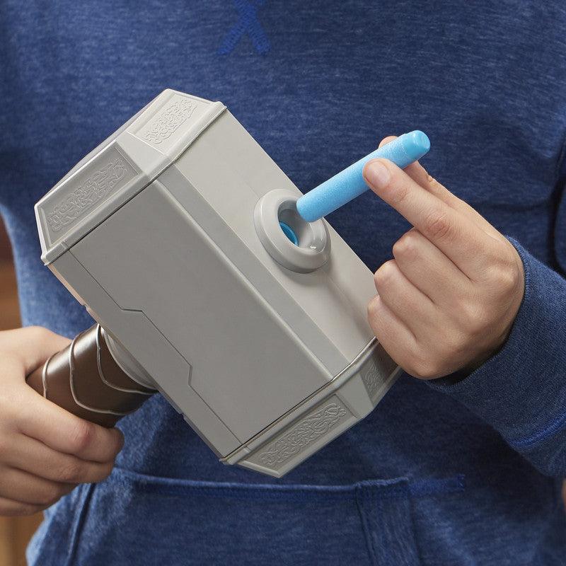 Marvel NERF Power Moves Avengers Thor Hammer Strike Hammer NERF Dart-Launching Toy for Kids Roleplay