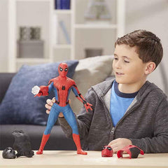 Marvel Spider-Man: Far from Home Deluxe 13-Inch-Scale Web Gear Spider-Man Action Figure with Sound Fx, Suit Upgrades, and Web Blaster Accessory