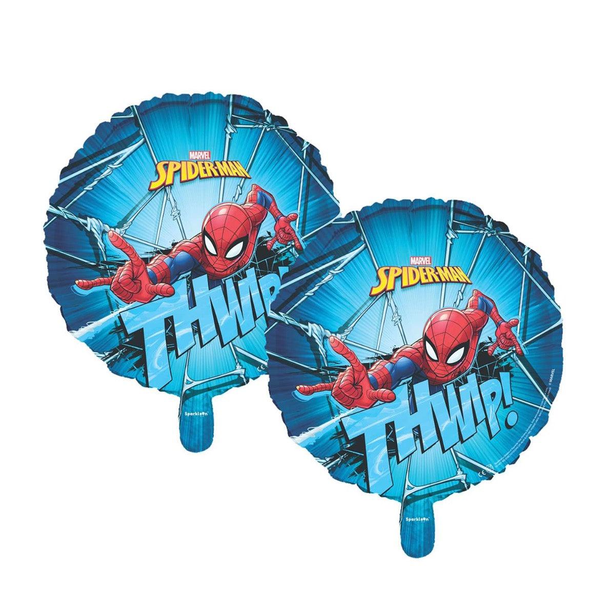 Marvel Spider Man Set, Pack of 5 Foil Balloons - 2 Round, 1 Mini Cutout and 2 Star