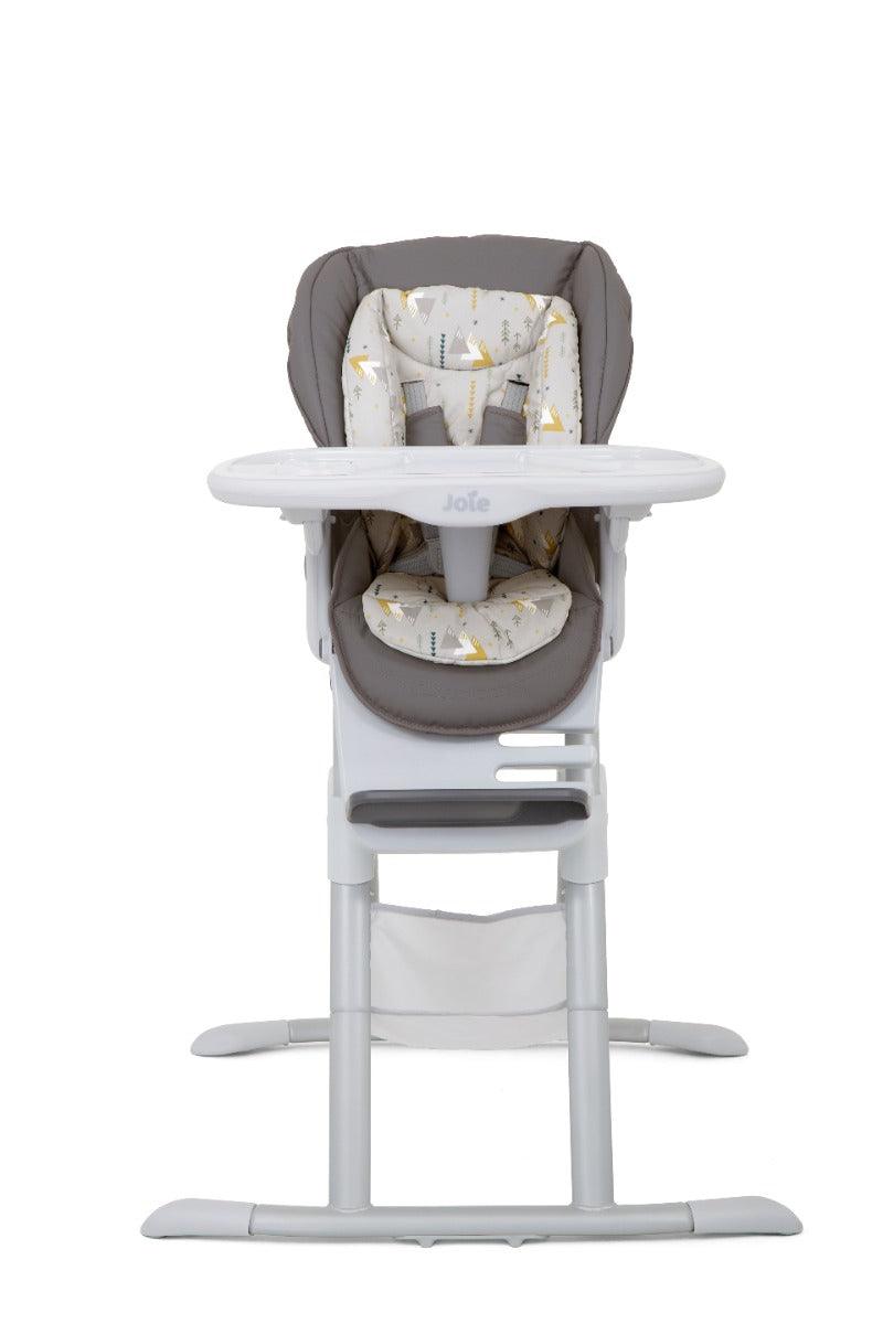 Joie Mimzy Spin 3 in 1 High Chair Geometric Mountains - Portable Booster Seat For Ages 0-3 Years