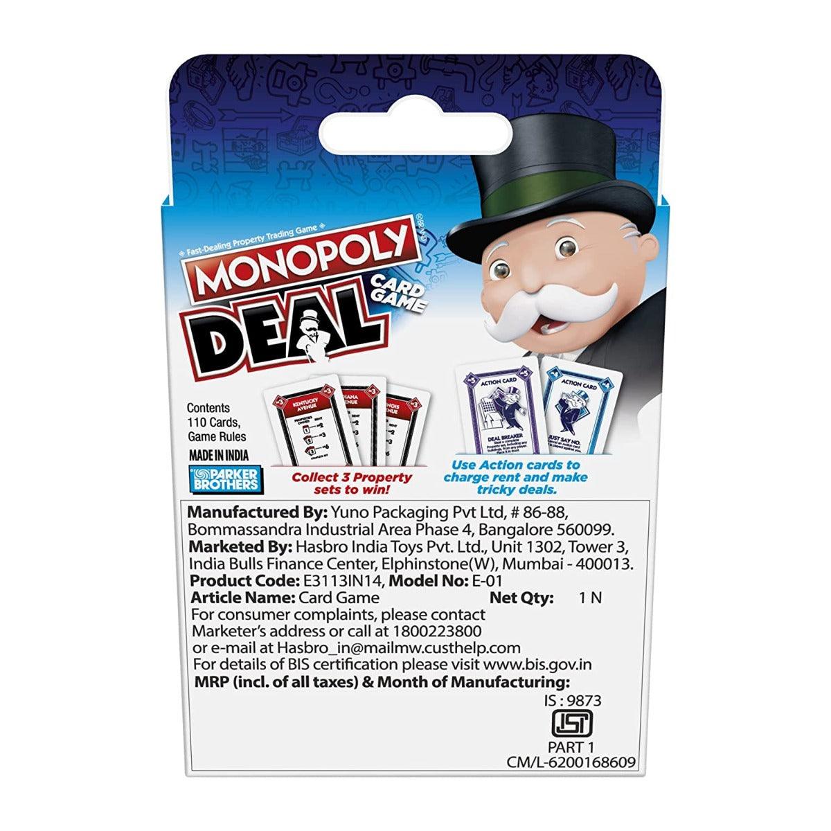 Monopoly Deal Card Game English (New) for Families and Kids Ages 8 and Up