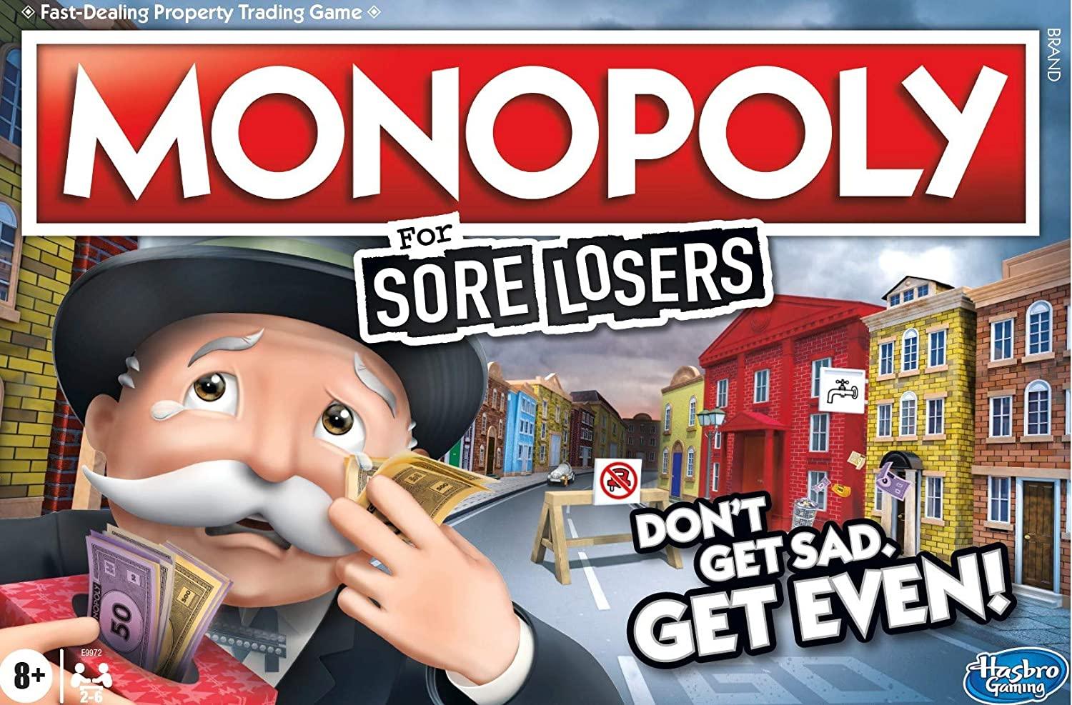Monopoly For Sore Losers Board Game for Ages 8 and Up, The Game Where it Pays To Lose
