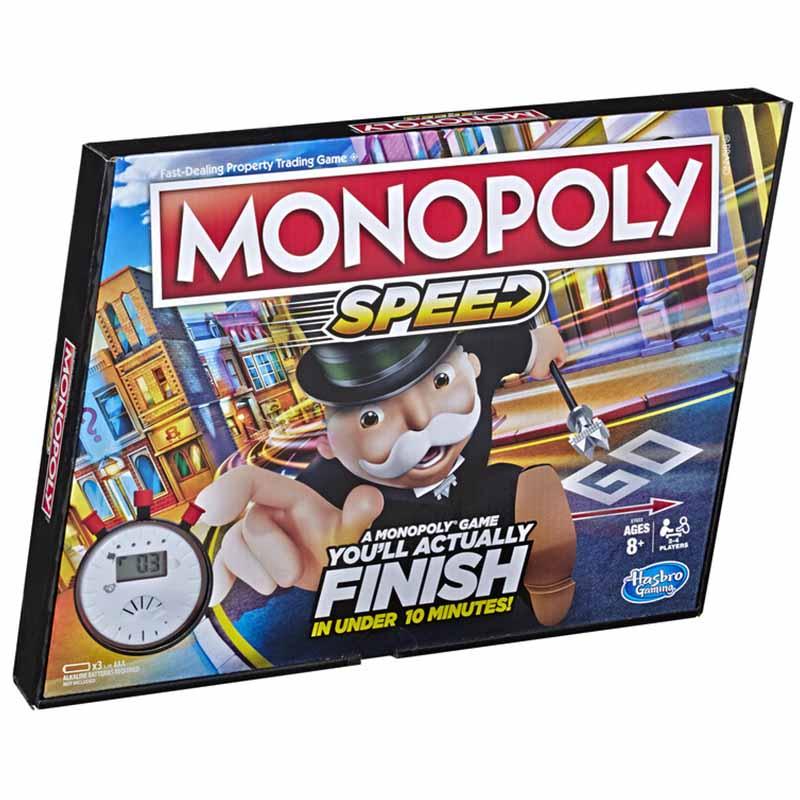 Monopoly Speed Board Game, Play Monopoly in Under 10 Minutes, Fast-playing Monopoly Board Game for Ages 8 and Up, Game for 2-4 Players