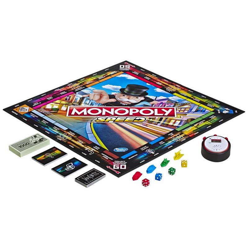 Monopoly Speed Board Game, Play Monopoly in Under 10 Minutes, Fast-playing Monopoly Board Game for Ages 8 and Up, Game for 2-4 Players