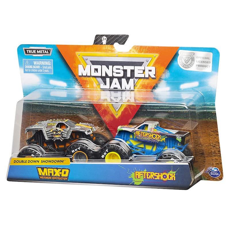 Monster Jam 1:64 2 Pack- Max D Vs Aftershock for Boys 5+