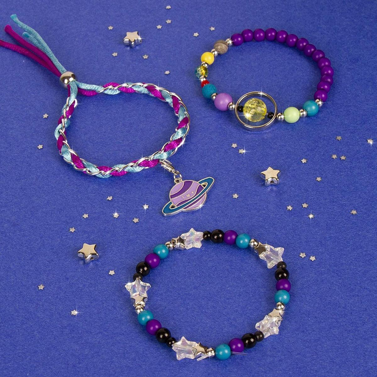 Make It Real Galaxy Jewelry Plastic & Metal Bead Bracelet Kit, Multicolor