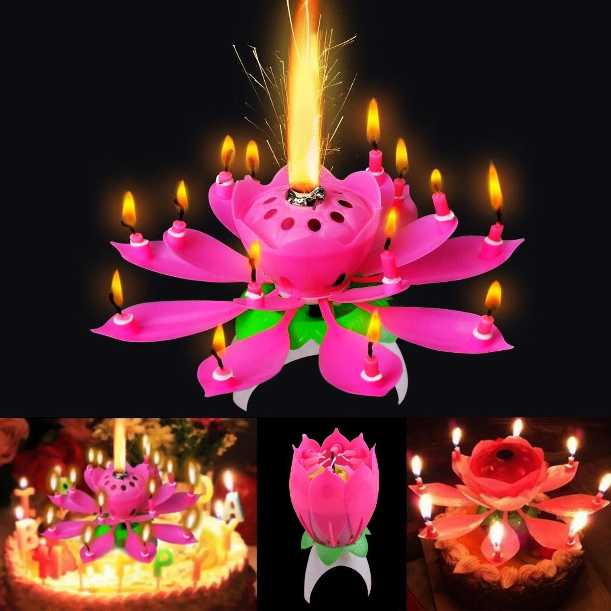 PartyCorp Musical Lotus Cake Candle