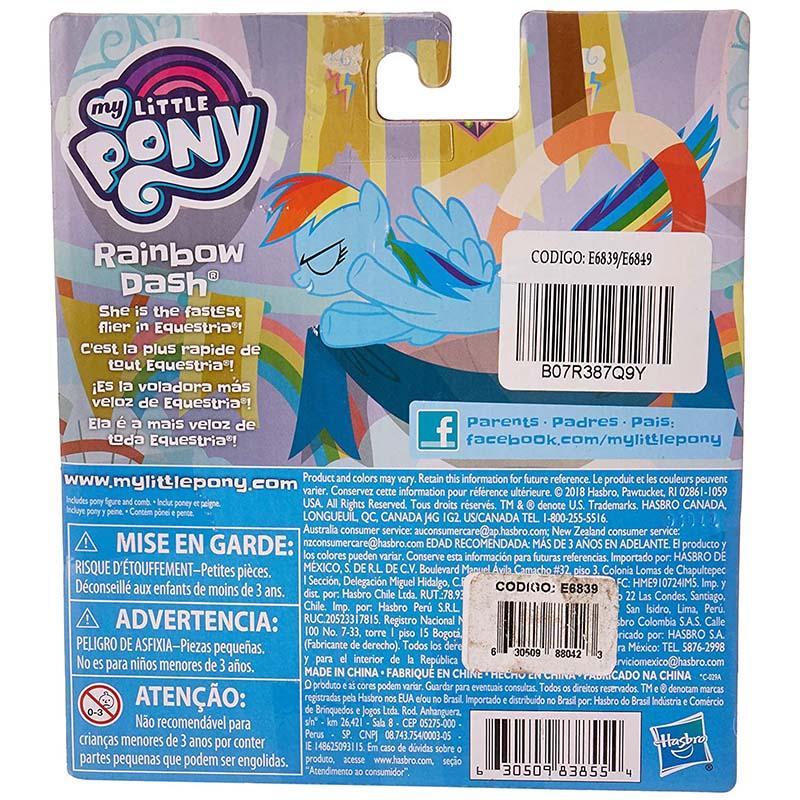 My Little Pony Toy 6-Inch Rainbow Dash, Blue Pony Figure with Rooted Hair and Comb