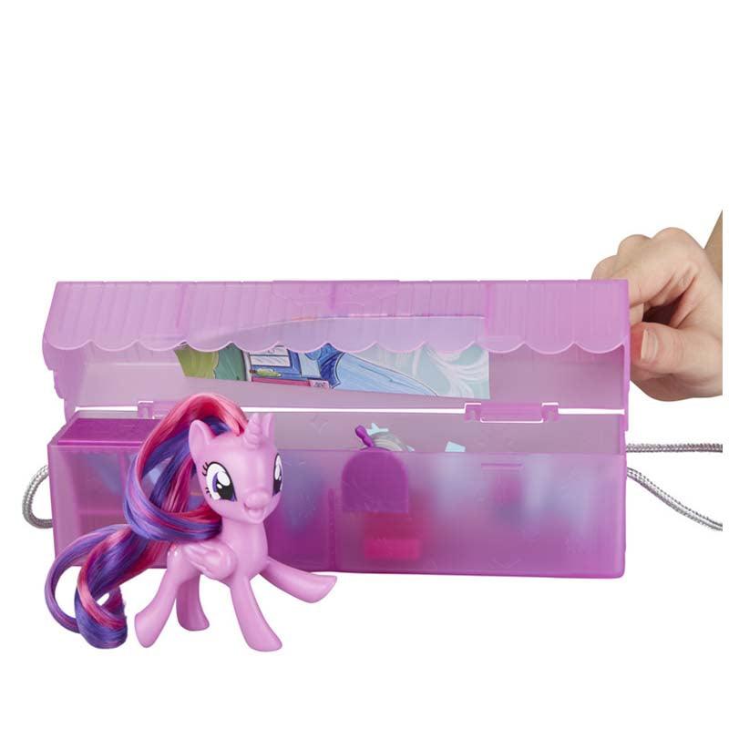 My Little Pony Toy On-the-Go Twilight Sparkle - Purple 3-Inch Pony Figure with 14 Accessories and Storage Case, Kids Ages 3 Years Old and Up