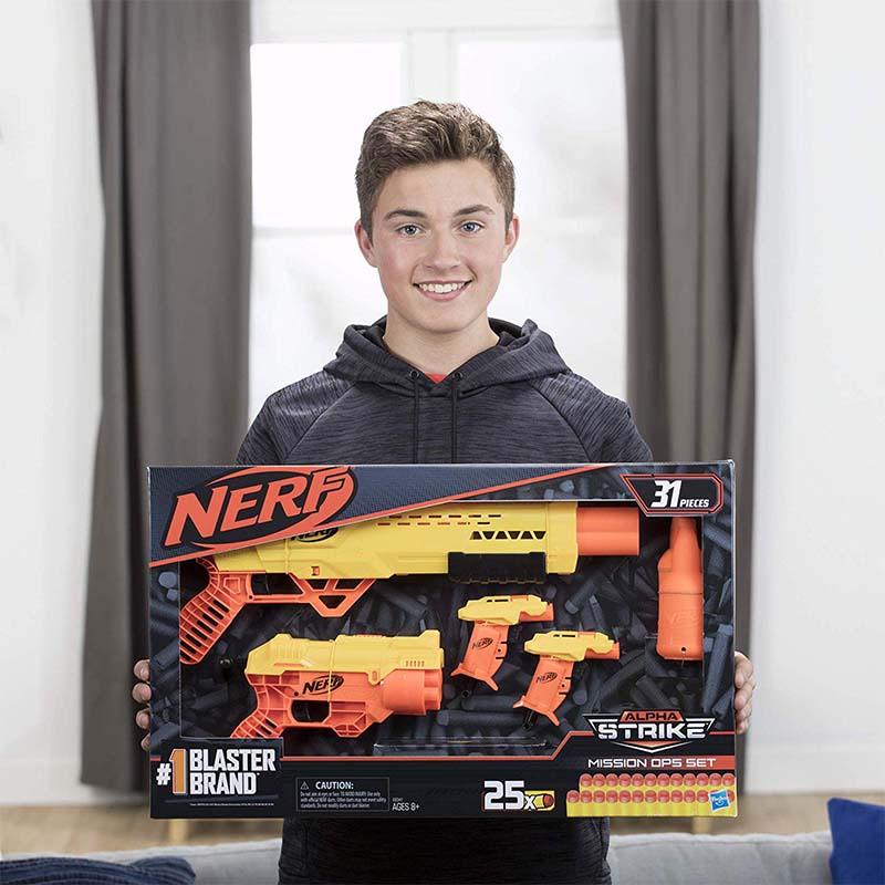 Nerf 31-Piece Alpha Strike Mission Ops Set Includes 4 Blasters, 2 Half-Targets, and 25 Official Elite Darts -- for Kids, Teens, Adults