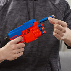 Nerf Alpha Strike Fang QS-4 Blaster ,4-Dart Blasting Fire 4 Darts in a Row ,10 Official Nerf Elite Darts Easy Load-Prime-Fire