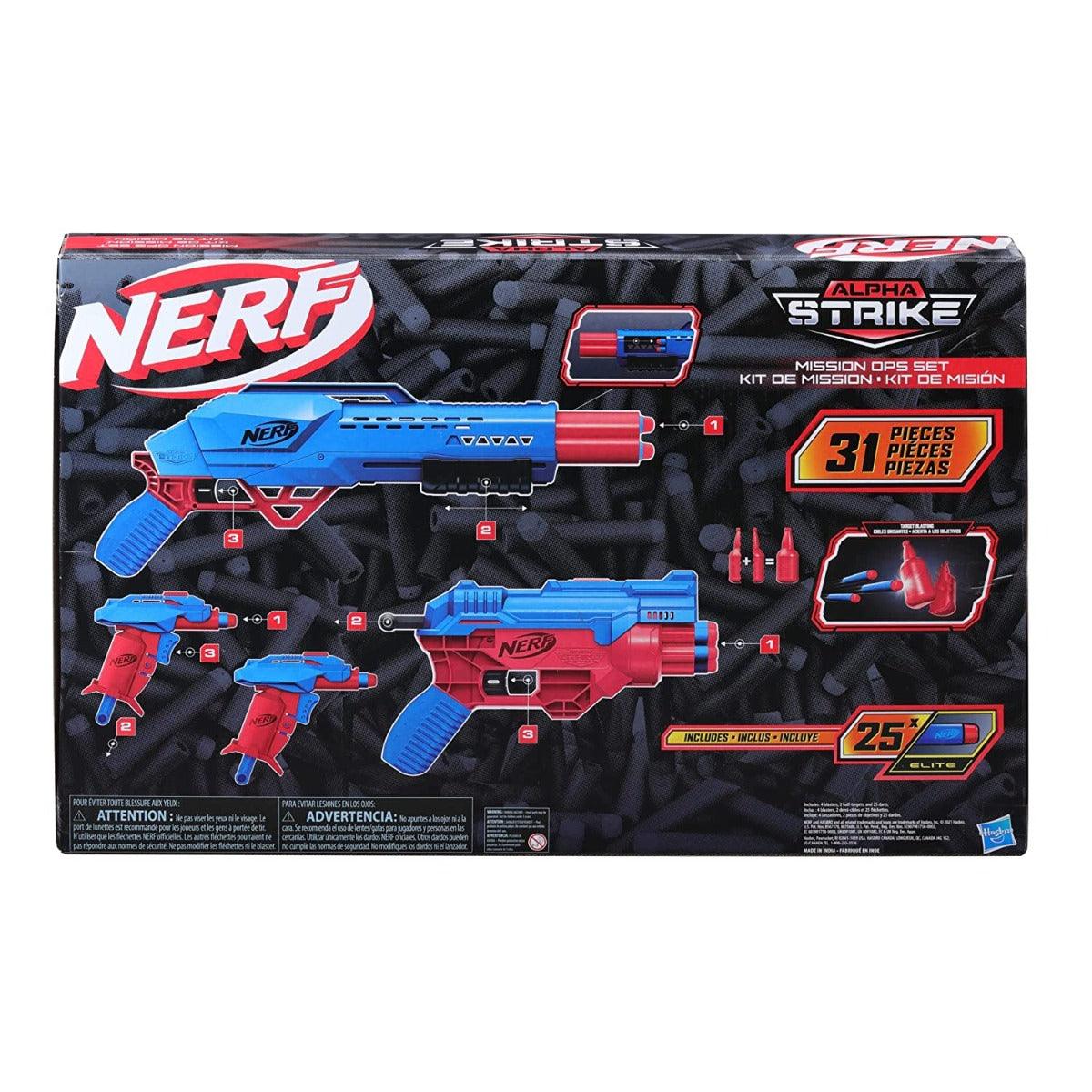 Nerf Alpha Strike Mission Ops Set Includes 4 Blasters, 2 Half-Targets, and 25 Official Nerf Elite Darts