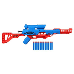 Nerf Alpha Strike Wolf LR-1 Blaster with Targeting Scope ,12 Official Nerf Elite Darts ,Breech Load, Pump Action, Easy Load-Prime-Fire, Multicolor