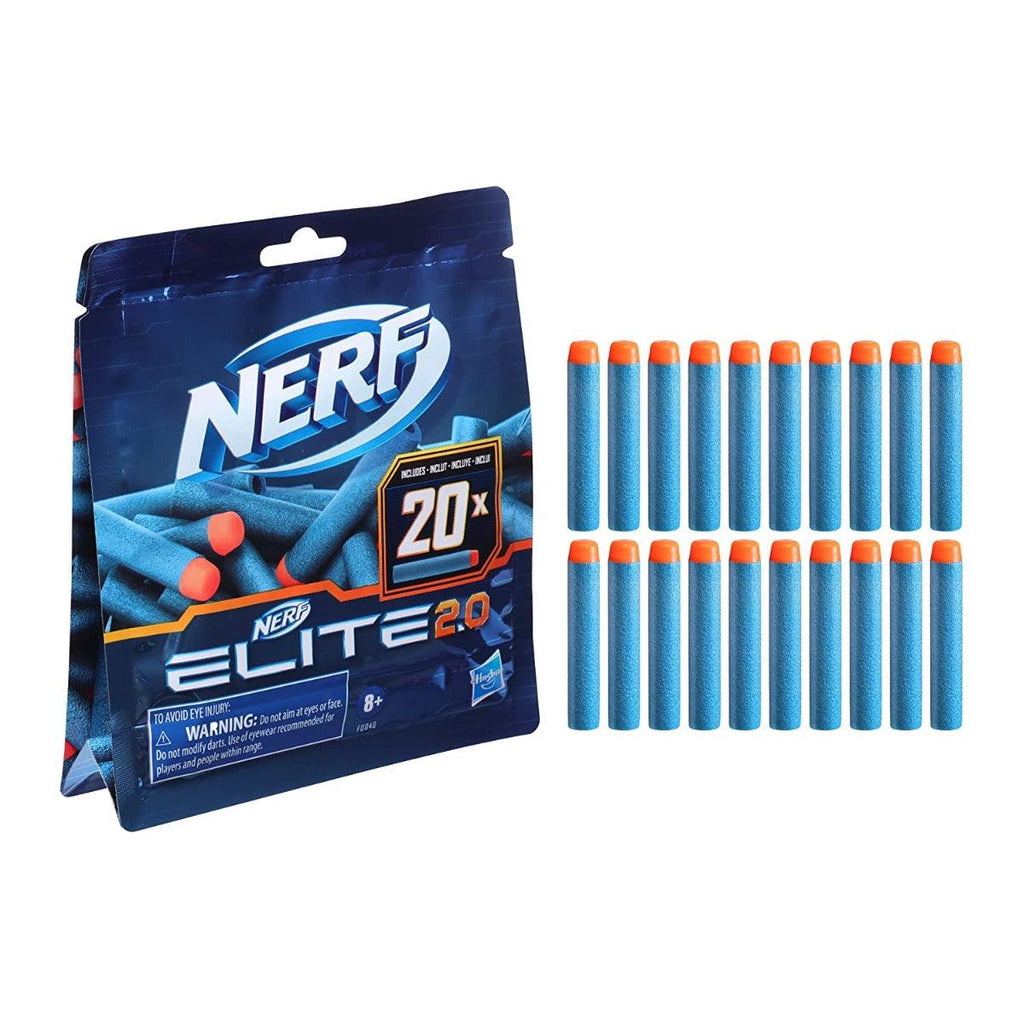 Nerf Elite 2.0 20-Dart Refill Pack, 20 Official Nerf Foam Darts for Nerf Elite 2.0 Blasters, Compatible with All Nerf Elite Blasters